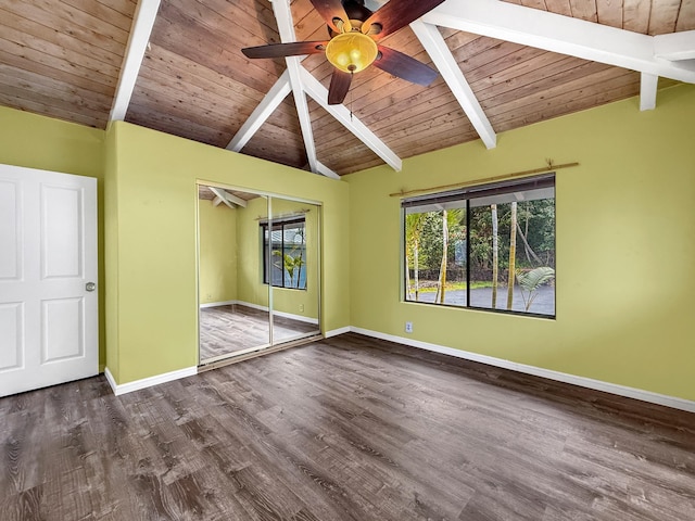 87-2814 Hawaii Belt Rd, Captain Cook, HI 96704 - unfurnished bedroom featuring baseboards, wood ceiling, wood finished floors, and ceiling fan