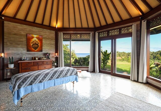 bedroom with access to outside
