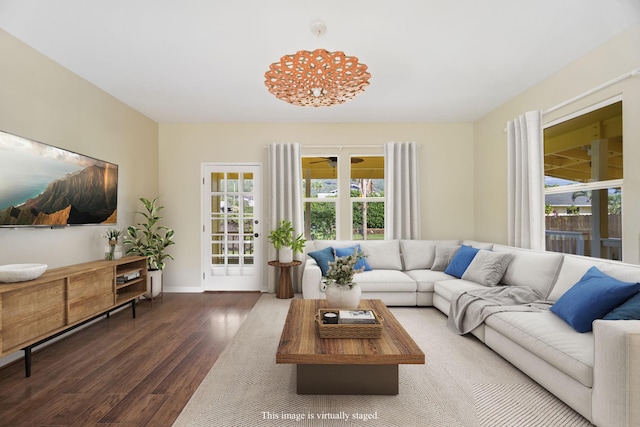210 Eggerking Rd, Kapaa, HI 96746 - living area featuring wood finished floors and baseboards