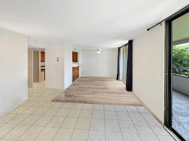 empty room featuring ceiling fan