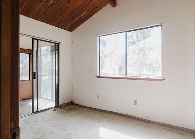 11-3169 Volcano Rd, Volcano, HI 96785 - unfurnished room featuring lofted ceiling with beams and wooden ceiling
