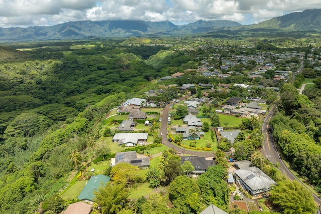 5611 Ohelo Rd, Kapaa, HI 96746 - aerial view with a forest view, a mountain view, and a residential view