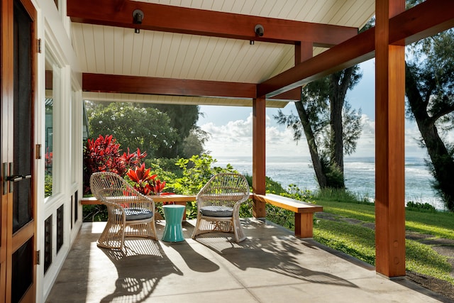 5-8192 Kuhio Hwy, Hanalei, HI 96714 - view of patio / terrace with a water view