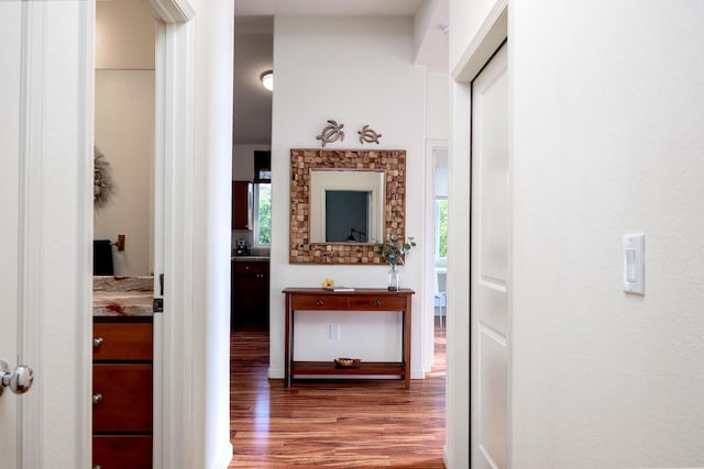 hallway featuring wood finished floors