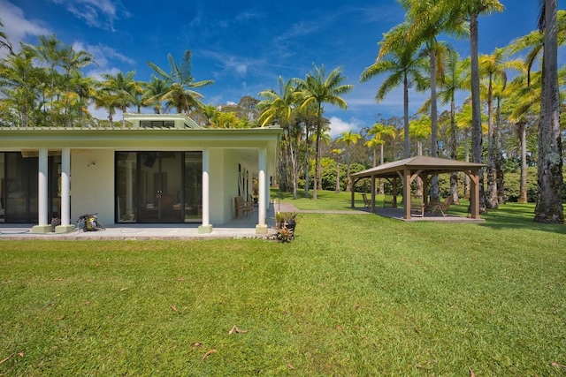 exterior space with a patio and a gazebo