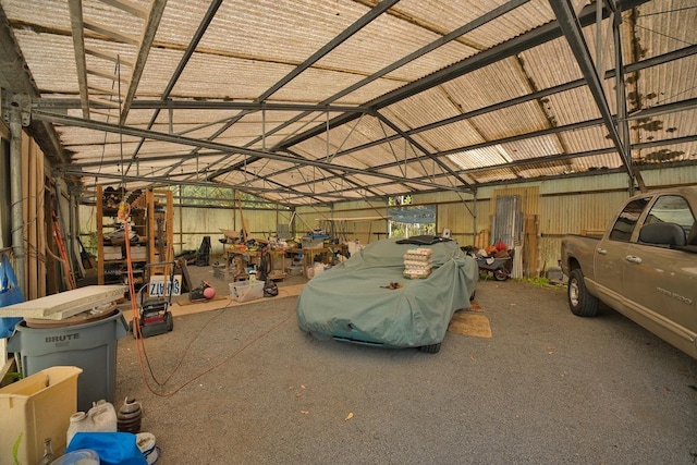 view of garage
