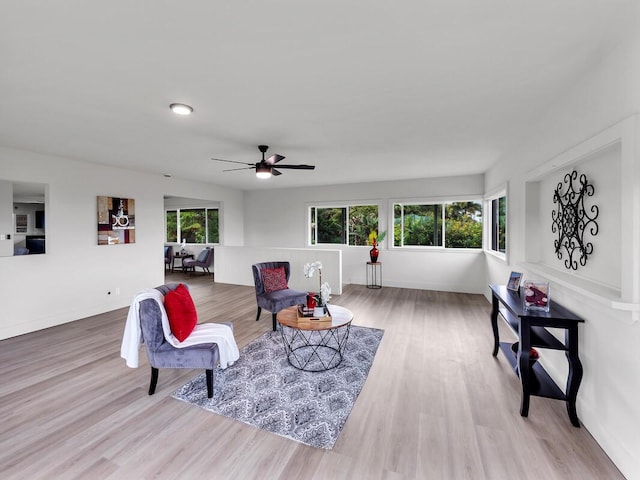 2427 Kaiwiki Rd, Hilo, HI 96720 - living area with wood finished floors and ceiling fan