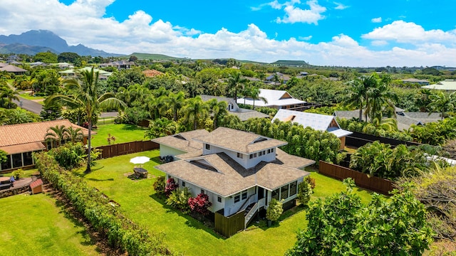 aerial view with a residential view