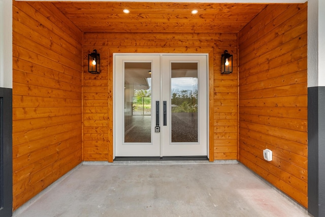 doorway to property with french doors and a patio