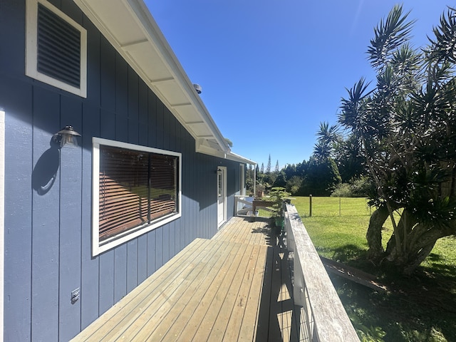 45-1181 Kalehua Rd, Honokaa, HI 96727 - view of property exterior with a yard and a wooden deck