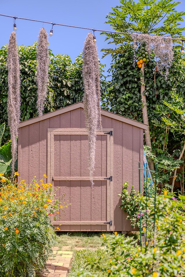 view of shed