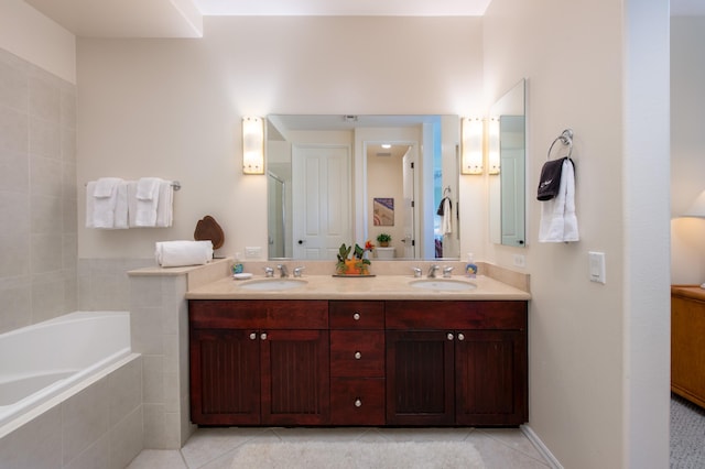 69-200 Pohakulana Pl Unit A31, Waikoloa, HI 96738 - bathroom featuring tile patterned flooring, a bath, and double vanity