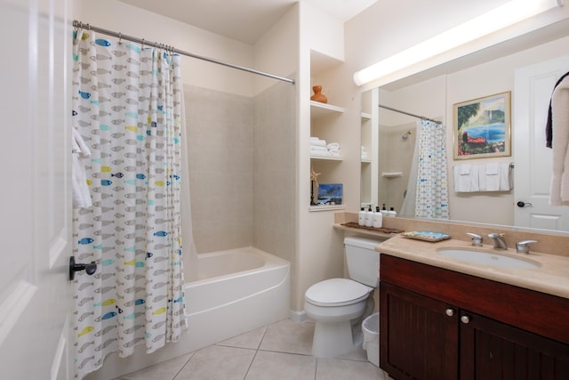 69-200 Pohakulana Pl Unit A31, Waikoloa, HI 96738 - bathroom with tile patterned floors, toilet, shower / bathtub combination with curtain, and vanity