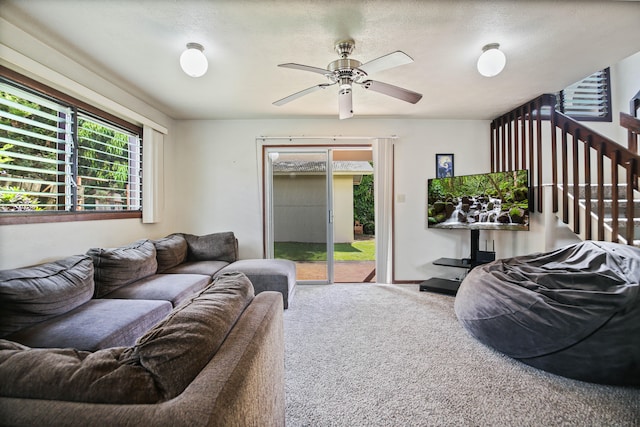 4013 Hoohana St, Lihue, HI 96766 - carpeted living area with a ceiling fan
