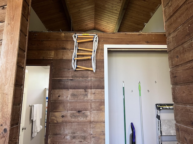 spacious closet with vaulted ceiling