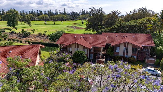 aerial view with golf course view