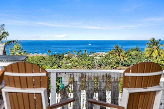 balcony with a water view