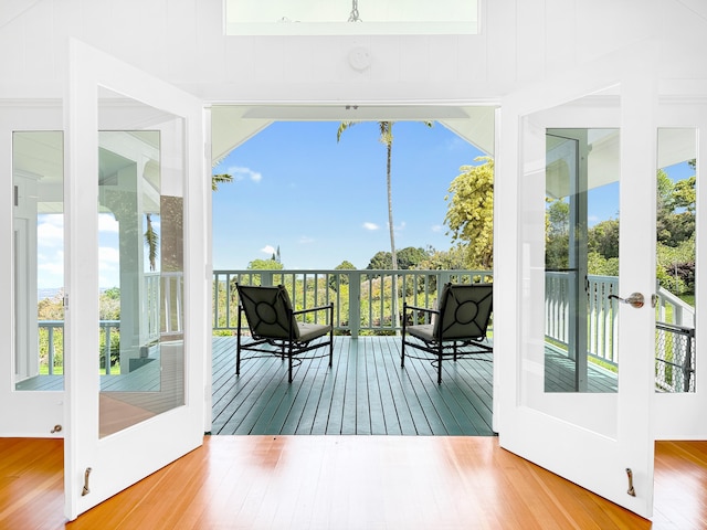 sunroom with french doors