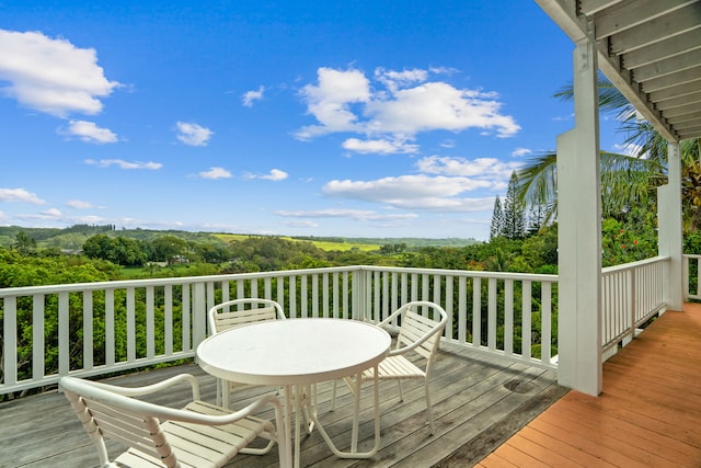 5366 Kumole St, Kapaa, HI 96746 - wooden deck with outdoor dining area