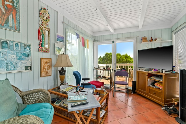 5366 Kumole St, Kapaa, HI 96746 - sunroom / solarium featuring french doors and beam ceiling