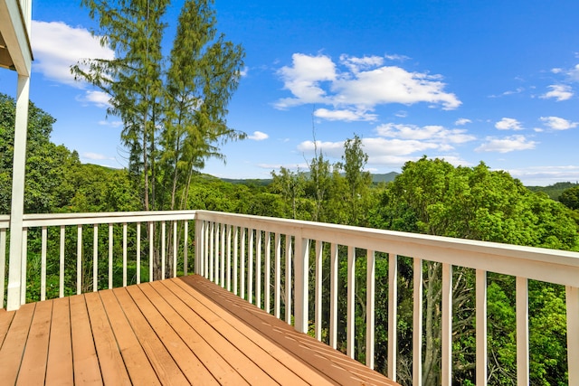 5366 Kumole St, Kapaa, HI 96746 - wooden deck with a forest view