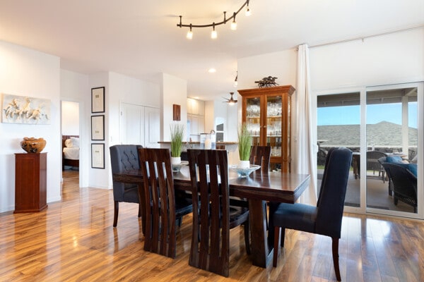 dining room with wood finished floors