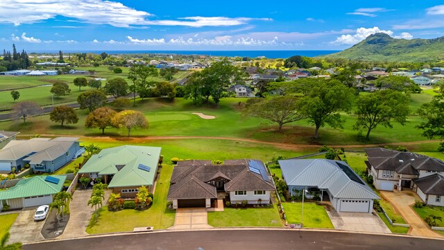 2326 Wiliko St, Lihue, HI 96766 - birds eye view of property featuring view of golf course, a residential view, and a mountain view