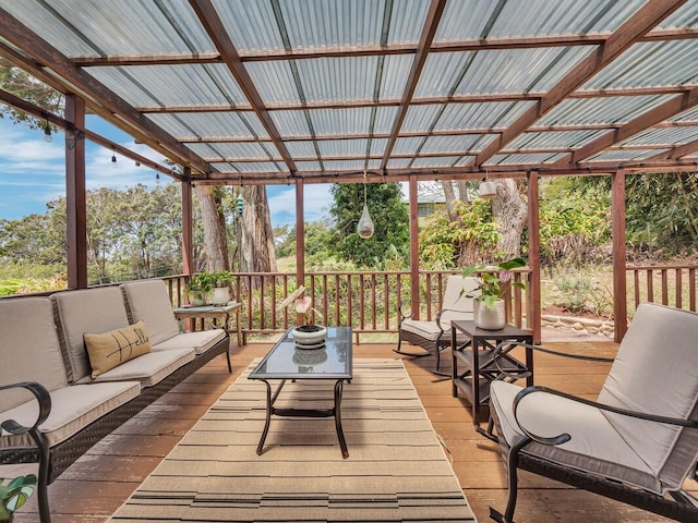 sunroom / solarium with an outdoor hangout area