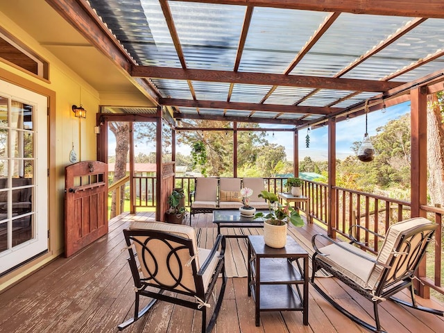 deck featuring outdoor lounge area