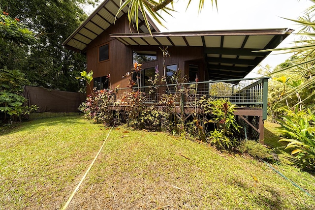 15-1429 22nd Ave, Keaau, HI 96749 - rear view of house with a yard and a deck