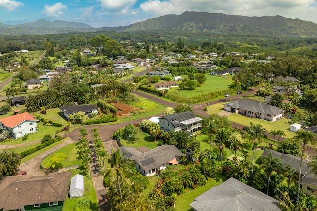 aerial view with a residential view and a mountain view