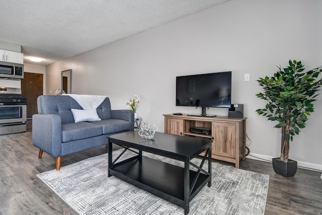 355 Kalanianaole St Unit 225, Hilo, HI 96720 - living area featuring a textured ceiling, baseboards, and wood finished floors