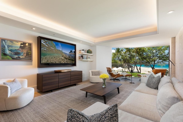 66-84 Kaunaoa Dr Unit A21, Kamuela, HI 96743 - living area featuring recessed lighting and a tray ceiling