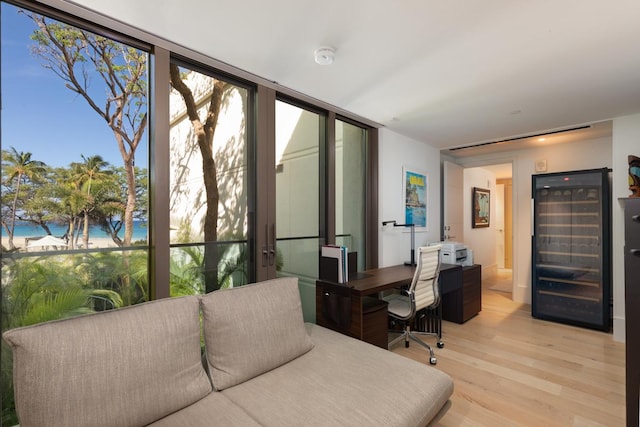 66-84 Kaunaoa Dr Unit A21, Kamuela, HI 96743 - office area with light wood-type flooring and beverage cooler