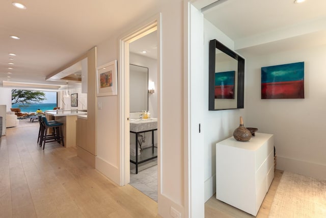 66-84 Kaunaoa Dr Unit A21, Kamuela, HI 96743 - corridor with light wood-style floors and recessed lighting