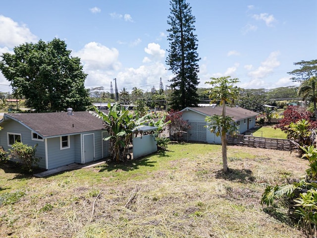 view of yard with fence