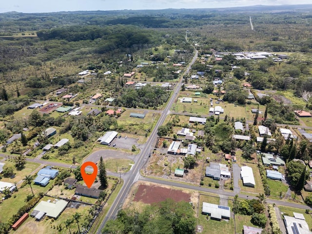bird's eye view featuring a view of trees