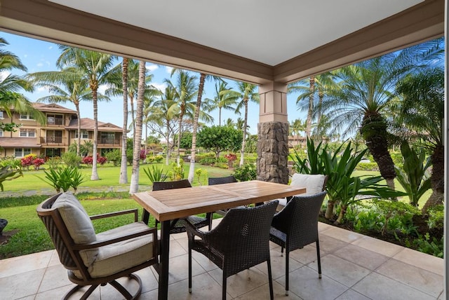 view of patio with outdoor dining space