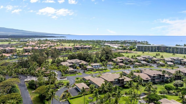 bird's eye view with a water view and a residential view