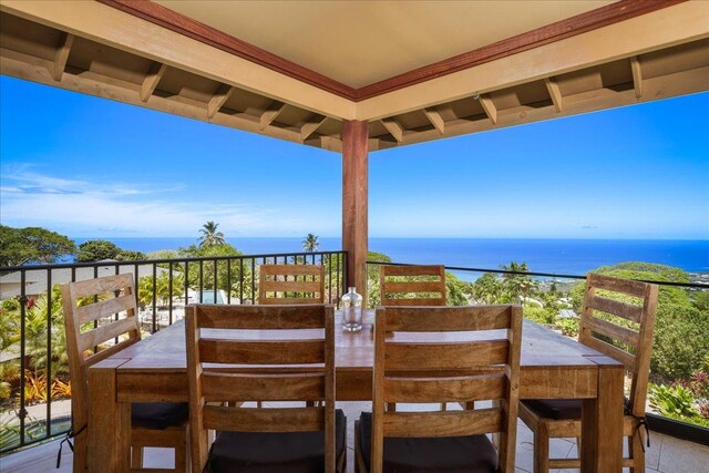 77-155 Kalaniuka St, Holualoa, HI 96725 - balcony with a water view and outdoor dining area