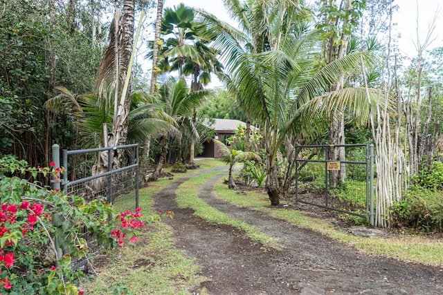 view of yard with fence