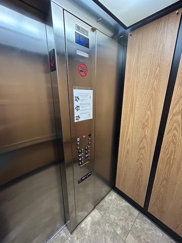 view of elevator