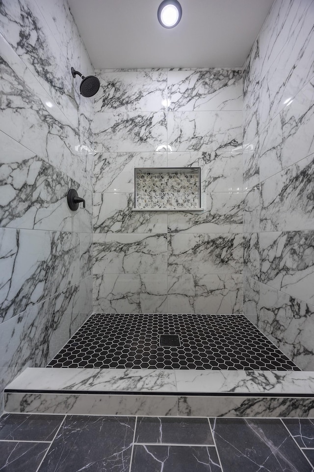 16-2074 Sandalwood Dr, Pahoa, HI 96778 - full bathroom featuring marble finish floors and a tile shower