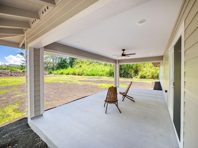 view of patio / terrace with a ceiling fan
