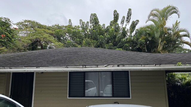 exterior view of a shingled roof
