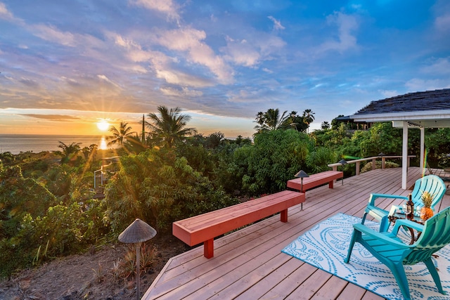 view of deck at dusk