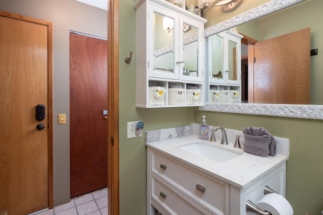 bathroom featuring vanity and tile patterned floors