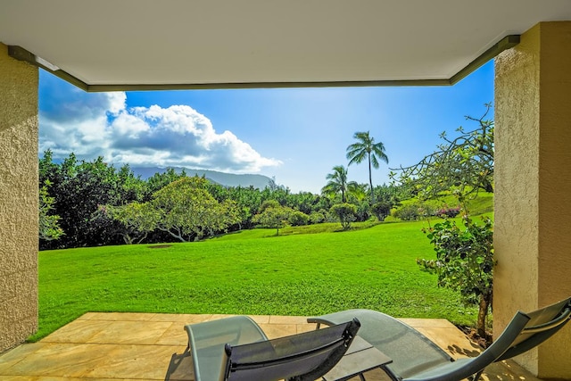 5380 Honoiki Rd Unit F16, Princeville, HI 96722 - view of grassy yard with a patio