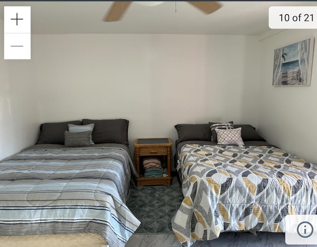bedroom featuring ceiling fan