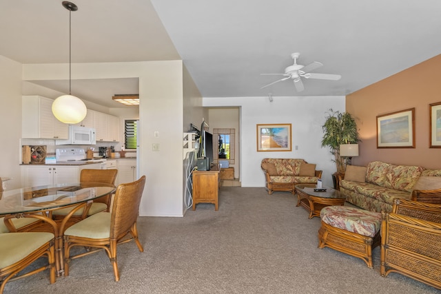 4460 Nehe Rd Unit 122, Lihue, HI 96766 - dining area featuring carpet and a ceiling fan